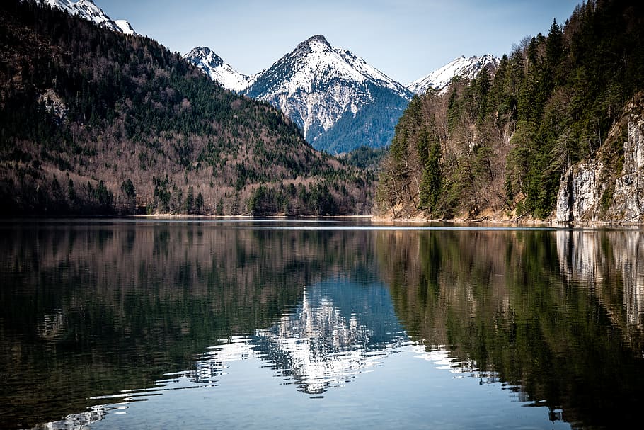 snow cap mountain, scenics - nature, beauty in nature, reflection HD wallpaper