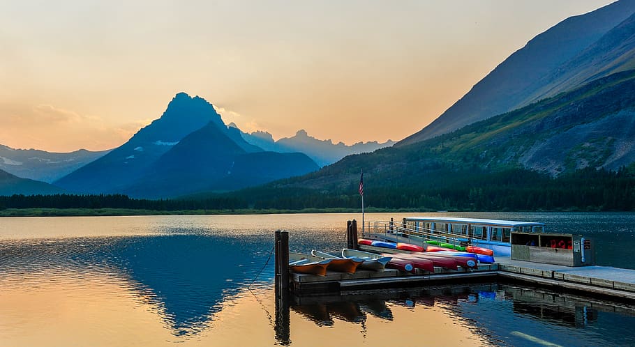water, dock, waterfront, pier, port, outdoors, nature, mountain HD wallpaper