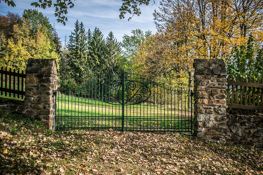 gate, stone, architecture, old, historically, village, history HD wallpaper