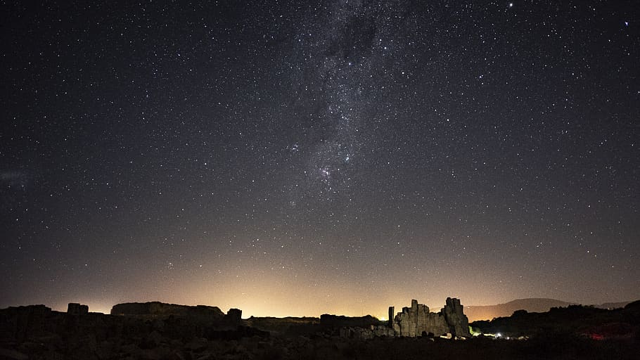 starry night, australia, bombo, bombo headland quarry, dawn, dusk HD wallpaper