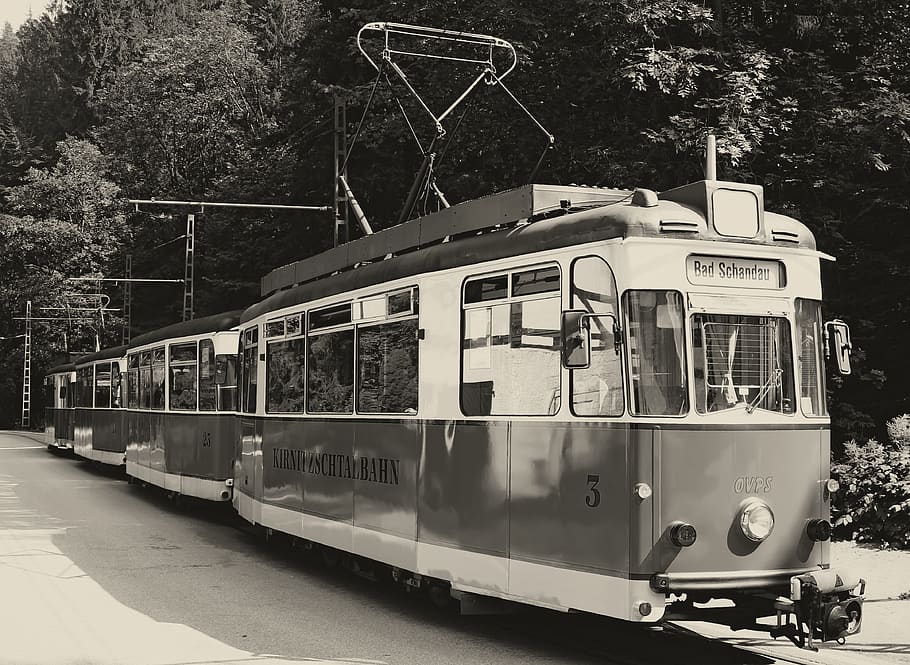 train, vehicle, cable car, transportation, streetcar, trolley