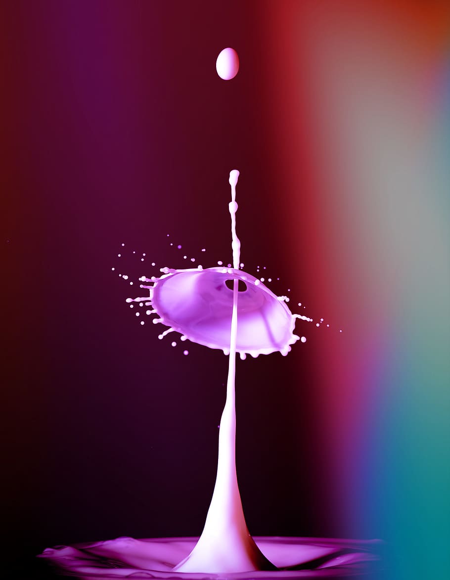 Time Lapse Photography Of Purple Liquid Splash, drop, long-exposure HD wallpaper