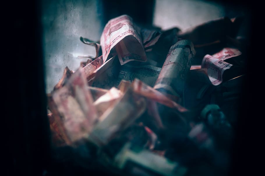 banknotes lot, indoors, selective focus, close-up, metal, no people HD wallpaper