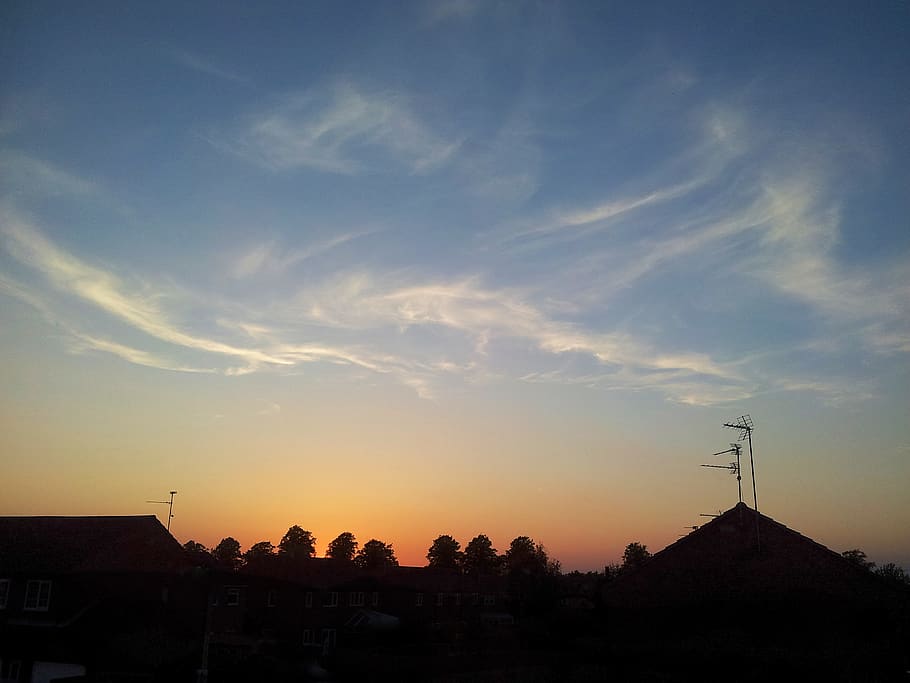 gradient, sunset, clouds, sky, architecture, built structure HD wallpaper