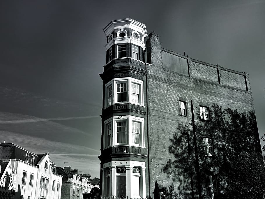 Grayscale Photo of High Rise Structure, architecture, building HD wallpaper