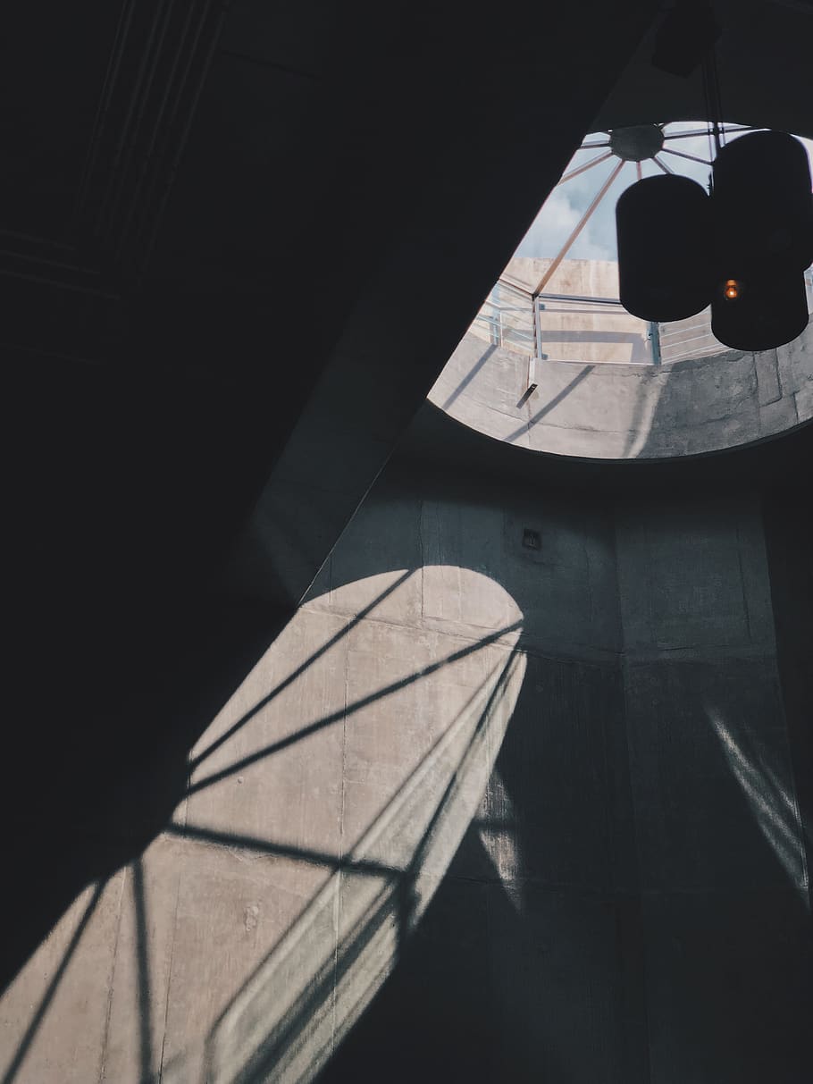 Skylight Casting a Shadow on a Wall, dark, indoors, sunlight HD wallpaper