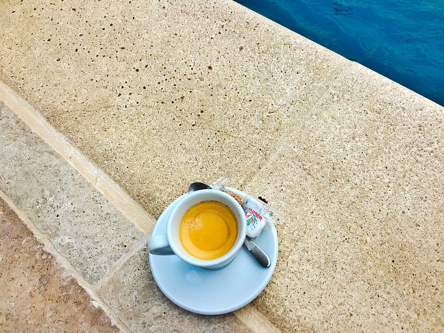 france, cassis, coffee, pool, relaxing, drink, cup, refreshment HD wallpaper