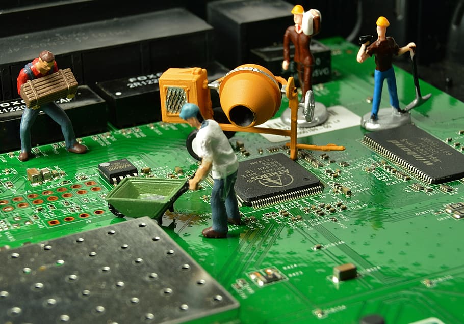work, figure, workers, team, man, small, figurine, networks HD wallpaper