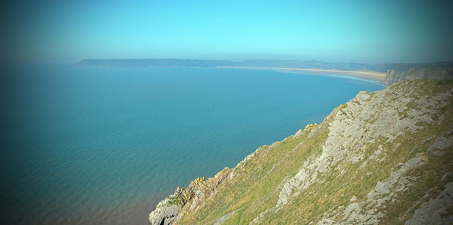 united kingdom, three cliff bay, welsh coastline, gower, oxwich, HD wallpaper