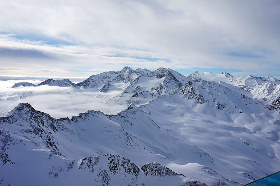 snow, mountain, winter, panoramic, ice, mountain peak, glacier HD wallpaper