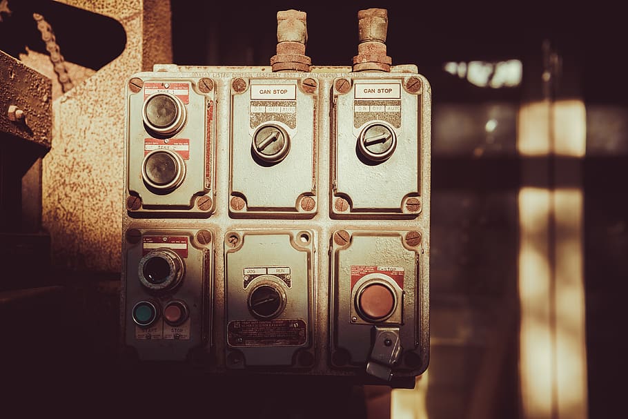 gray electric control panel on wall, camera, electronics, combination lock HD wallpaper
