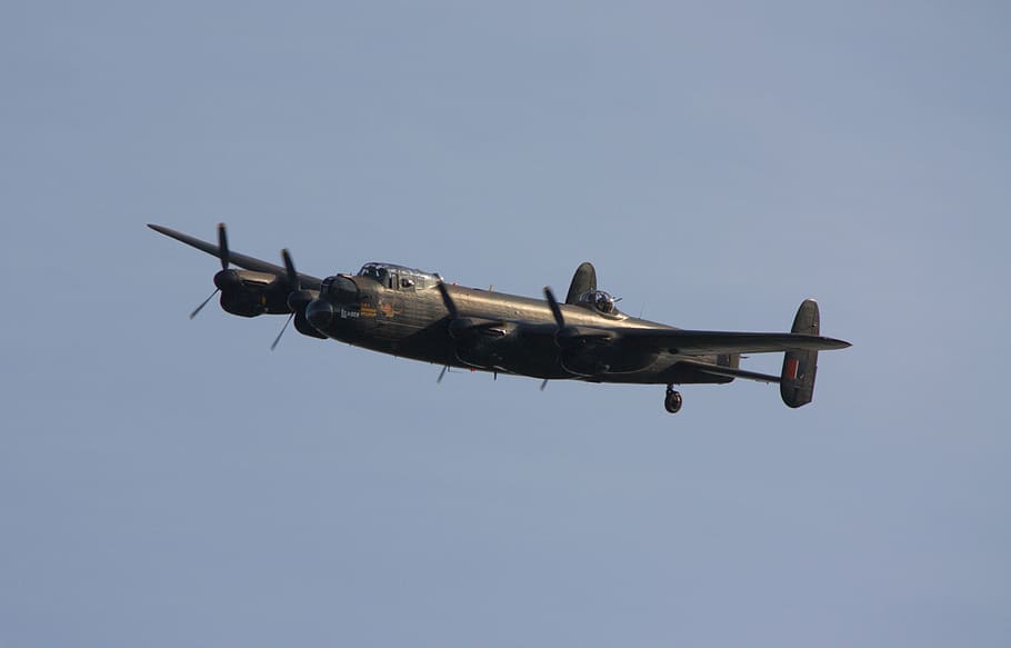 plane, flight, sky, airplane, lancaster, propeller, air vehicle HD wallpaper