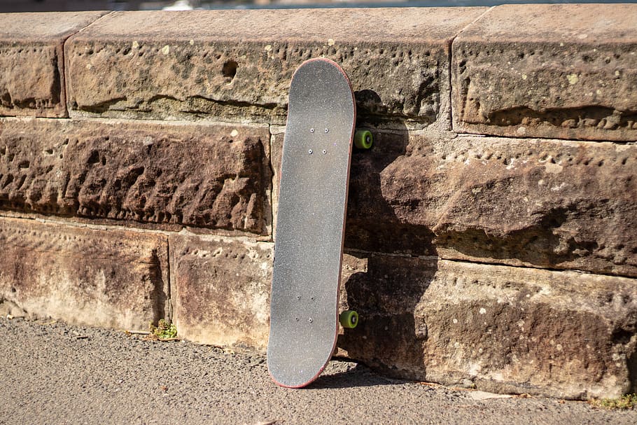 skateboard, wall, stone, alone, no people, day, architecture HD wallpaper