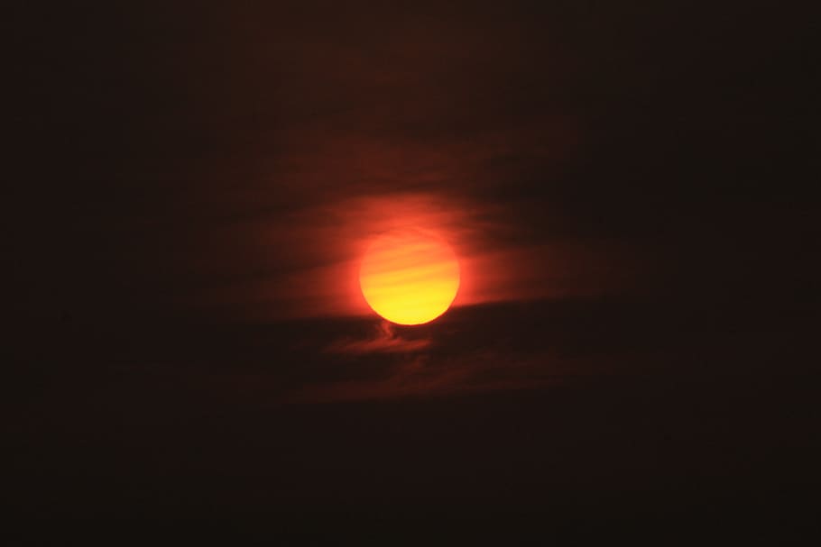 sunset photo, eclipse, astronomy, india, mumbai, sky, evening HD wallpaper