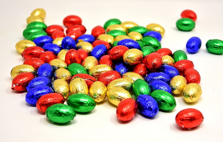 easter, chocolate eggs, colorful, easter eggs, colorful eggs HD wallpaper