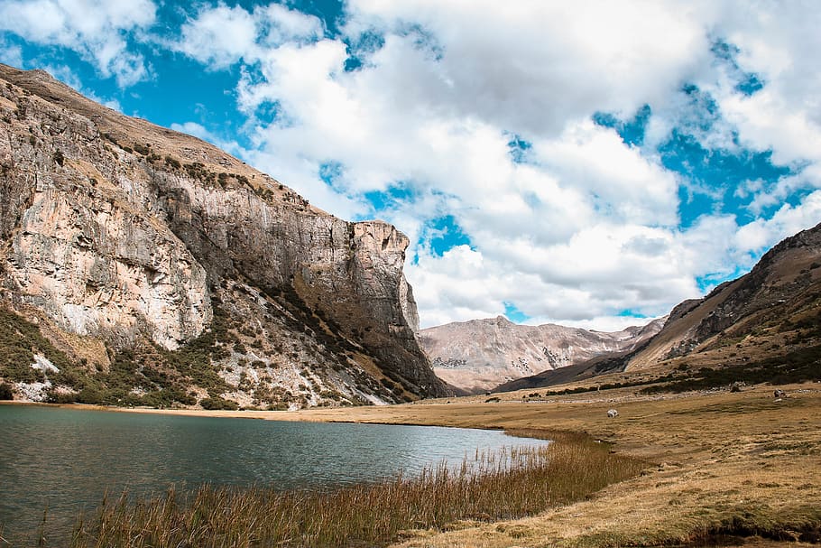 lake surrounded with cliffs, outdoors, nature, glacier, snow HD wallpaper