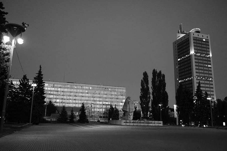 solomyanska square, kyiv, ukraine, architecture, soviet monument, HD wallpaper