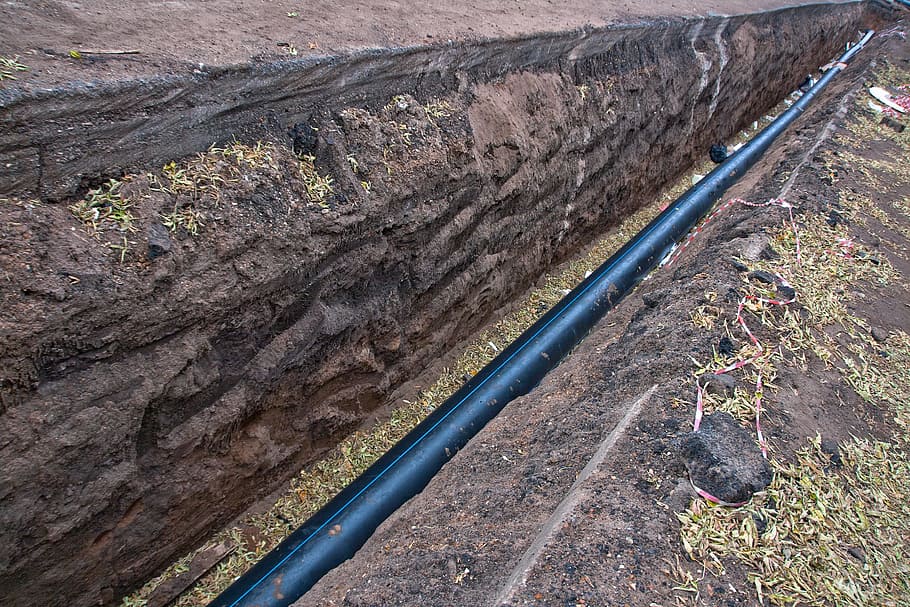 pipe, building, long, deep, black, gas, pipes, line, outdoor HD wallpaper
