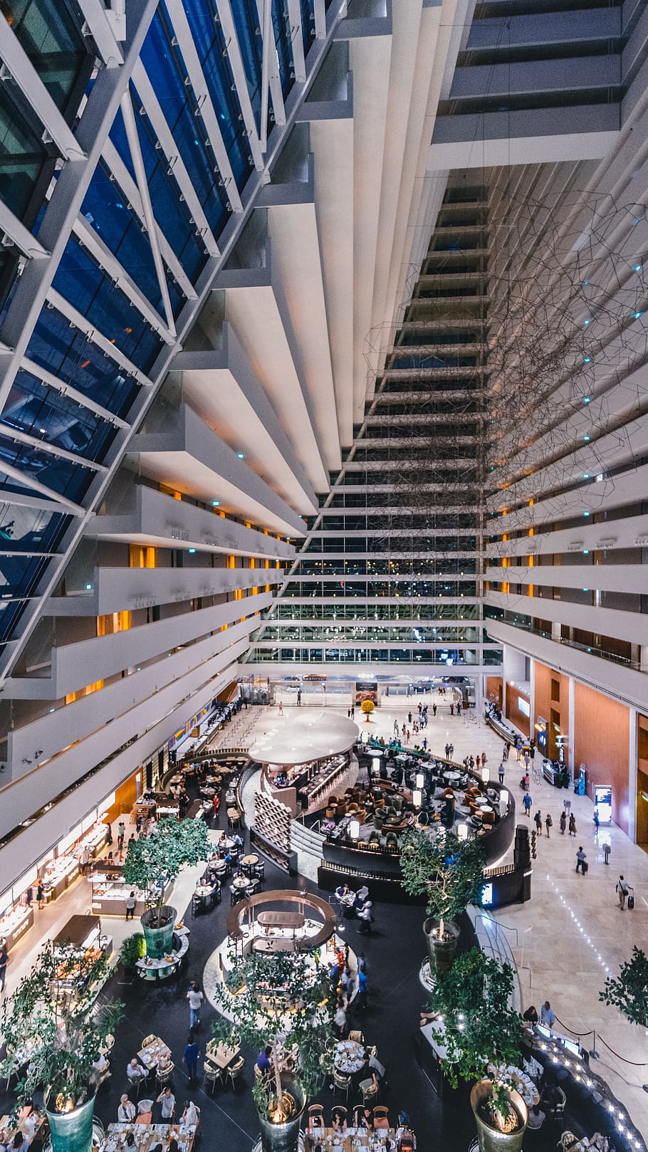 interior, mall, shopping, sky, building, architecture, wallpaper HD wallpaper