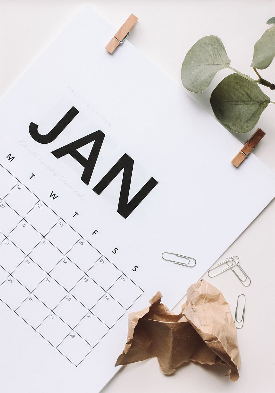 January calendar, indoors, still life, no people, leaf, paper HD wallpaper