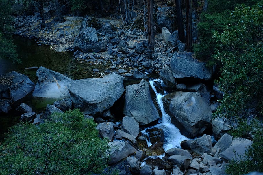 water, yosemite, rocks, texture, solid, rock - object, no people HD wallpaper