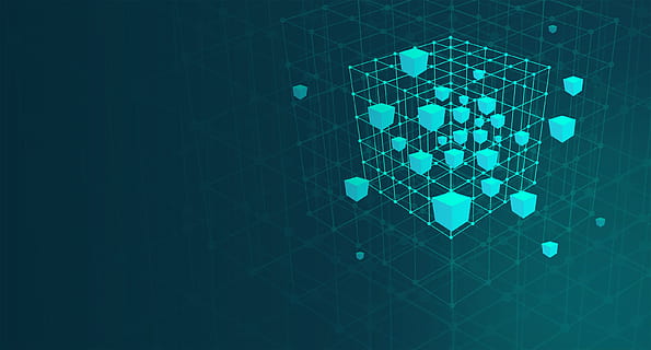 Cube Mesh - Abstract - Big Data and Data Mining Concept - With Copyspace HD wallpaper