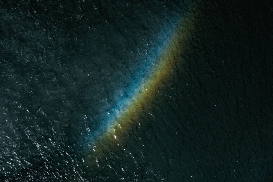 rainbow reflected on sea, no people, night, nature, beauty in nature HD wallpaper