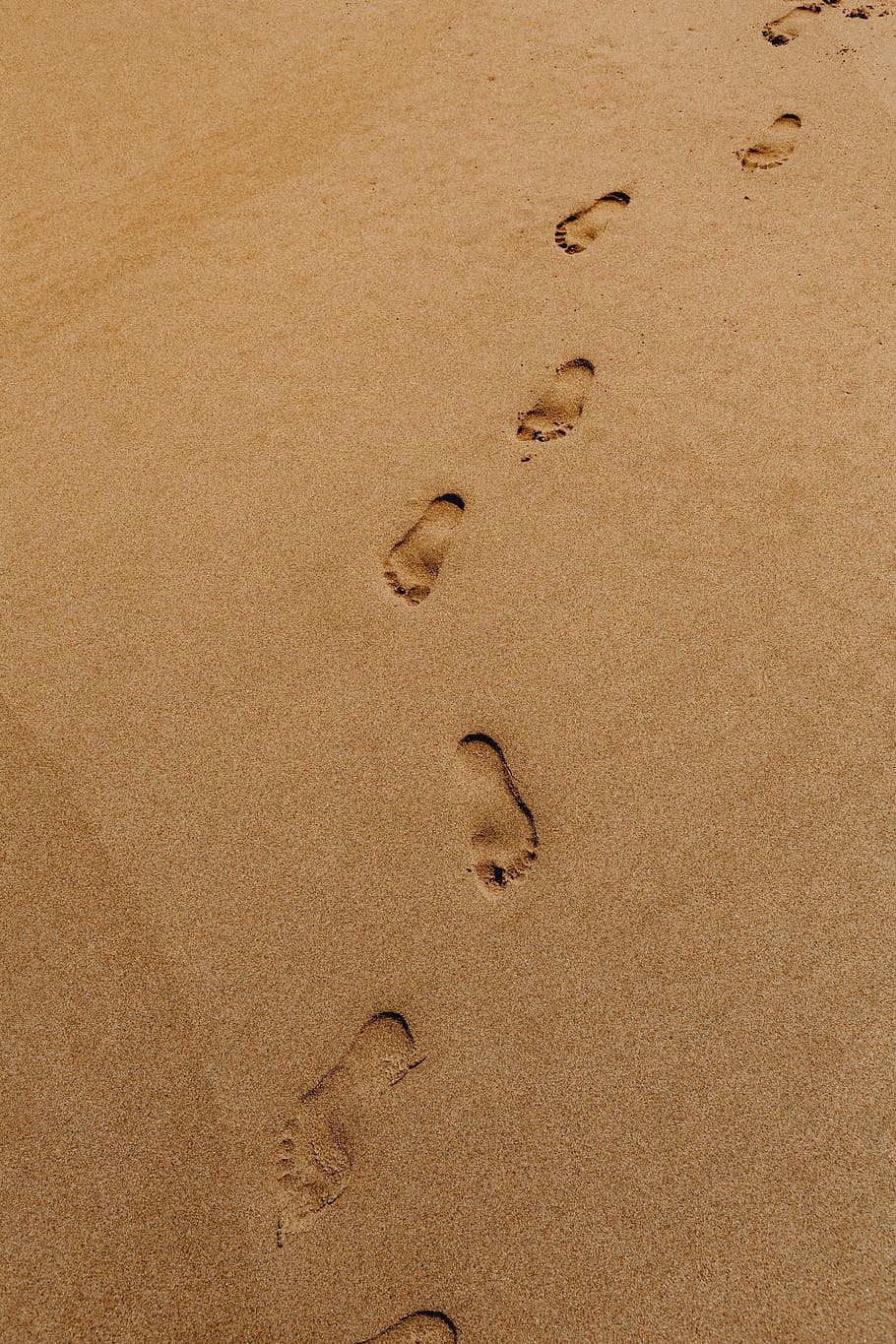 Footprints on a sandy beach, Portugal, ocean, sea, shore, summer, HD wallpaper