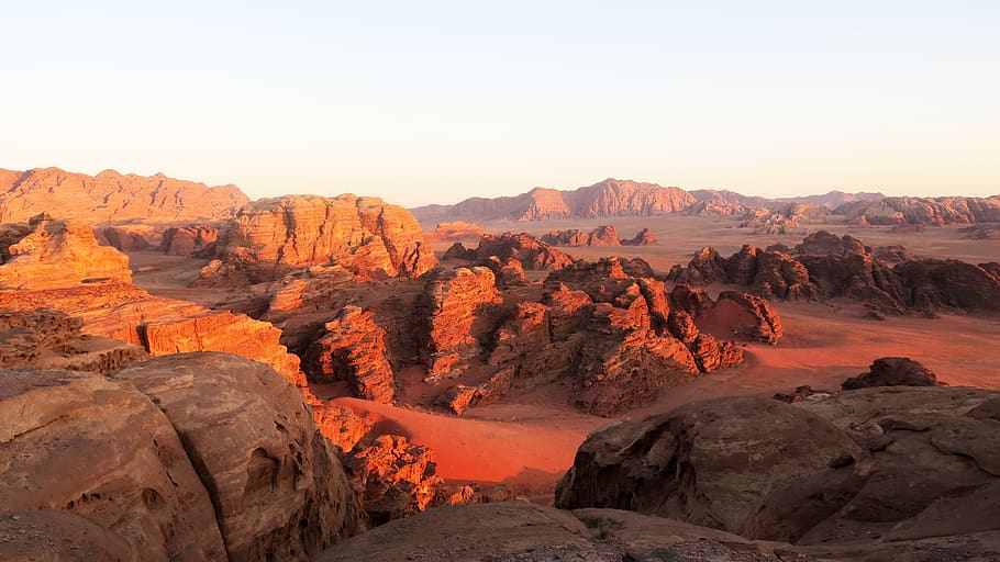 desert, jordan, wadi rum, wild, sandstone, nature, landscape, HD wallpaper
