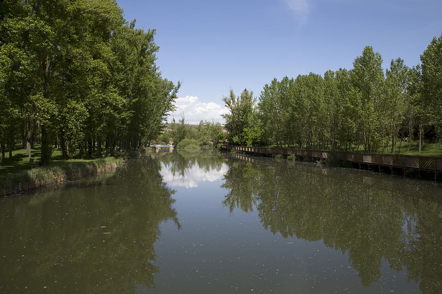 river, landscape, nature, beautiful, trees, panorama, reflection HD wallpaper
