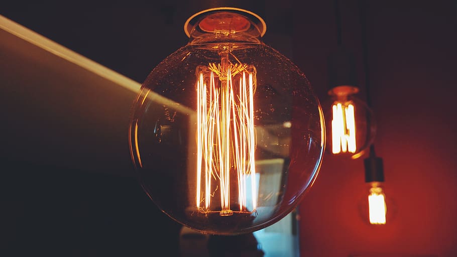 light, bulb, spark, restaurant, glass, circle, round, light bulb HD wallpaper