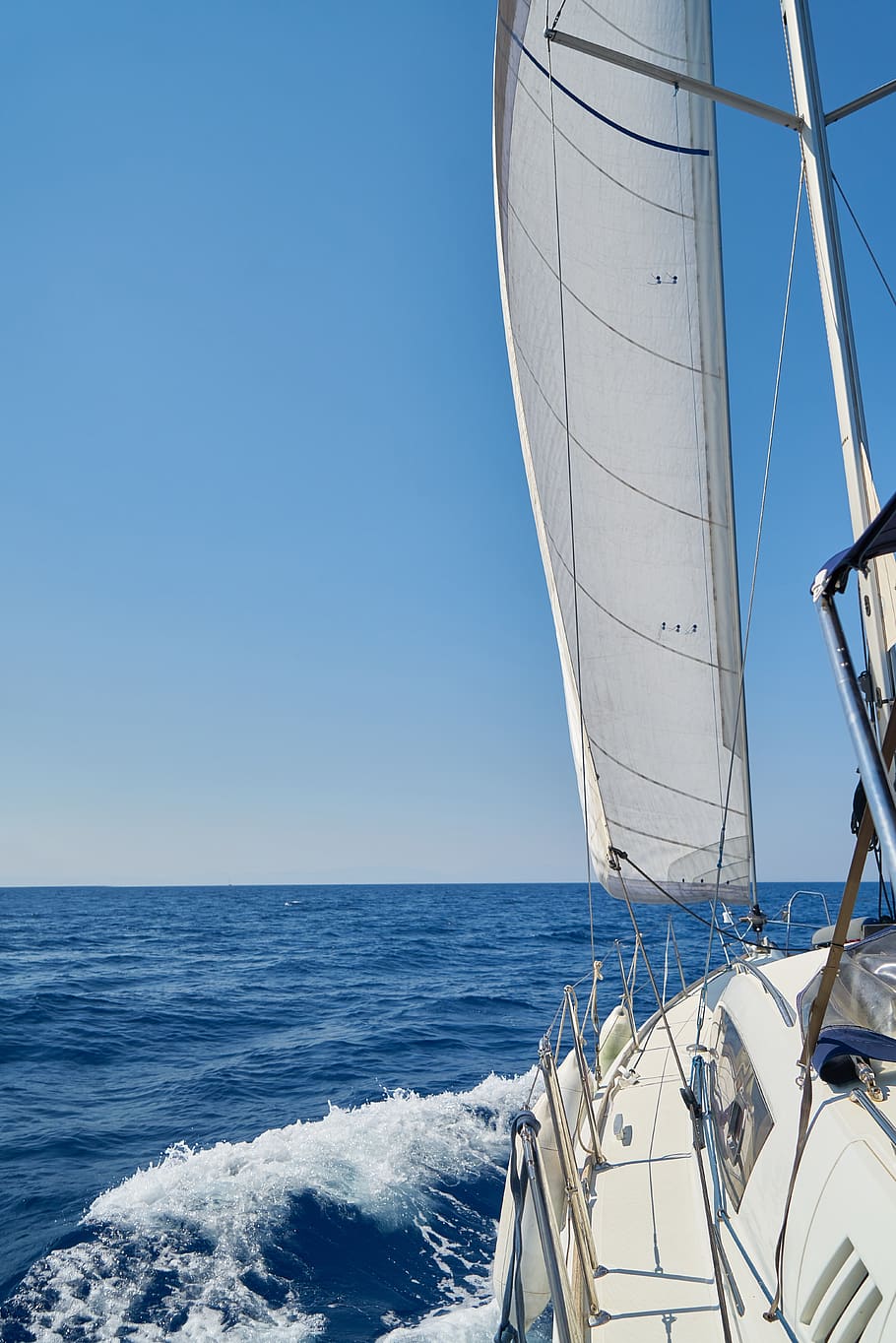 sailboat, go, wind, marine, wave, nature, water, awesome, blue HD wallpaper
