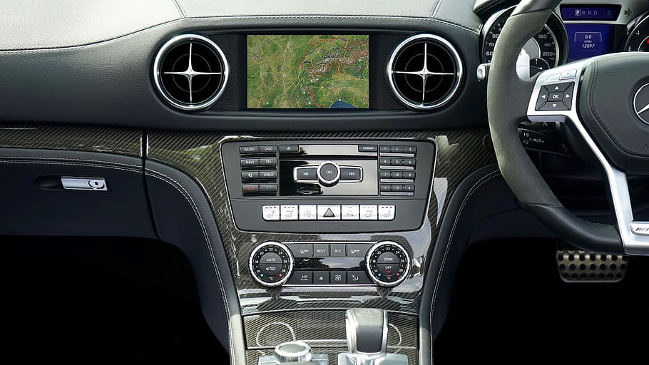 Black and Gray Car Stereo, auto, automotive, car interior, control, HD wallpaper