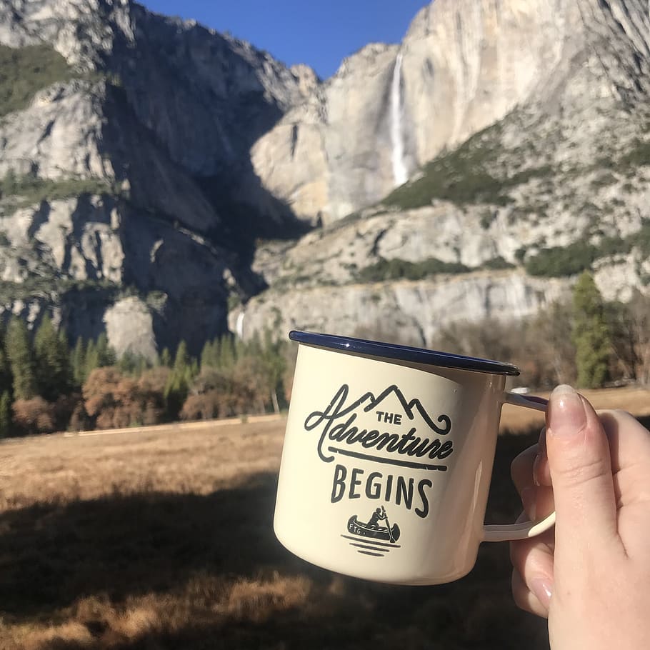 adventure, yosemite, human hand, mountain, human body part HD wallpaper