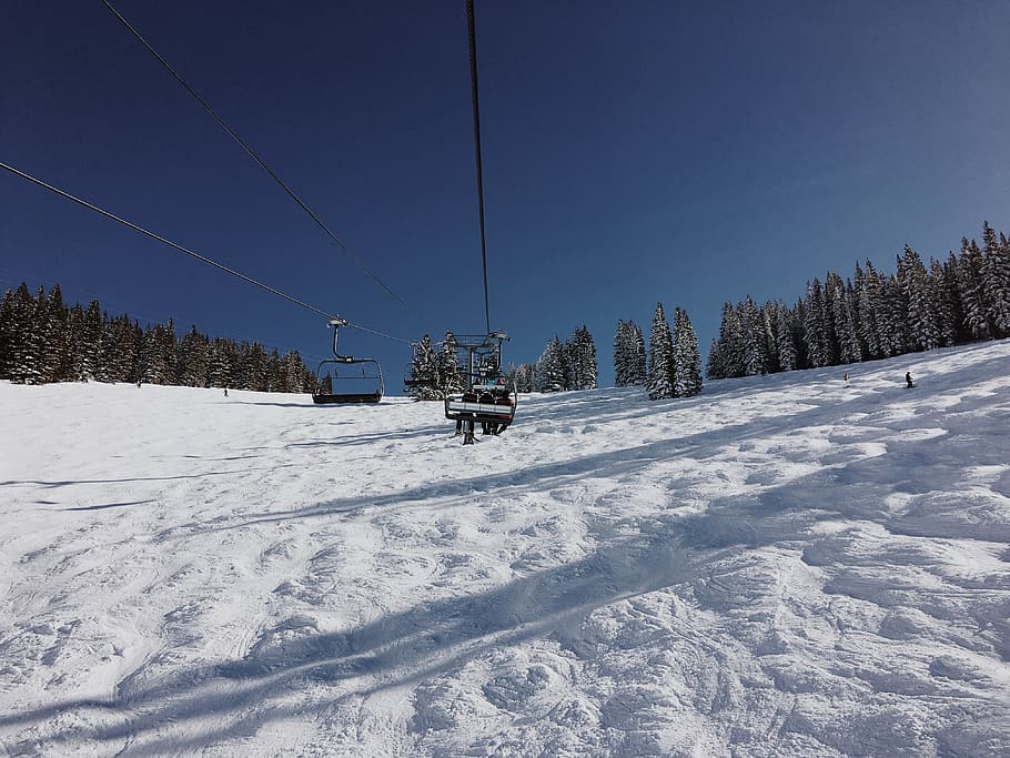 united states, vail, winter, snow, ski lift, ski run, skier, HD wallpaper