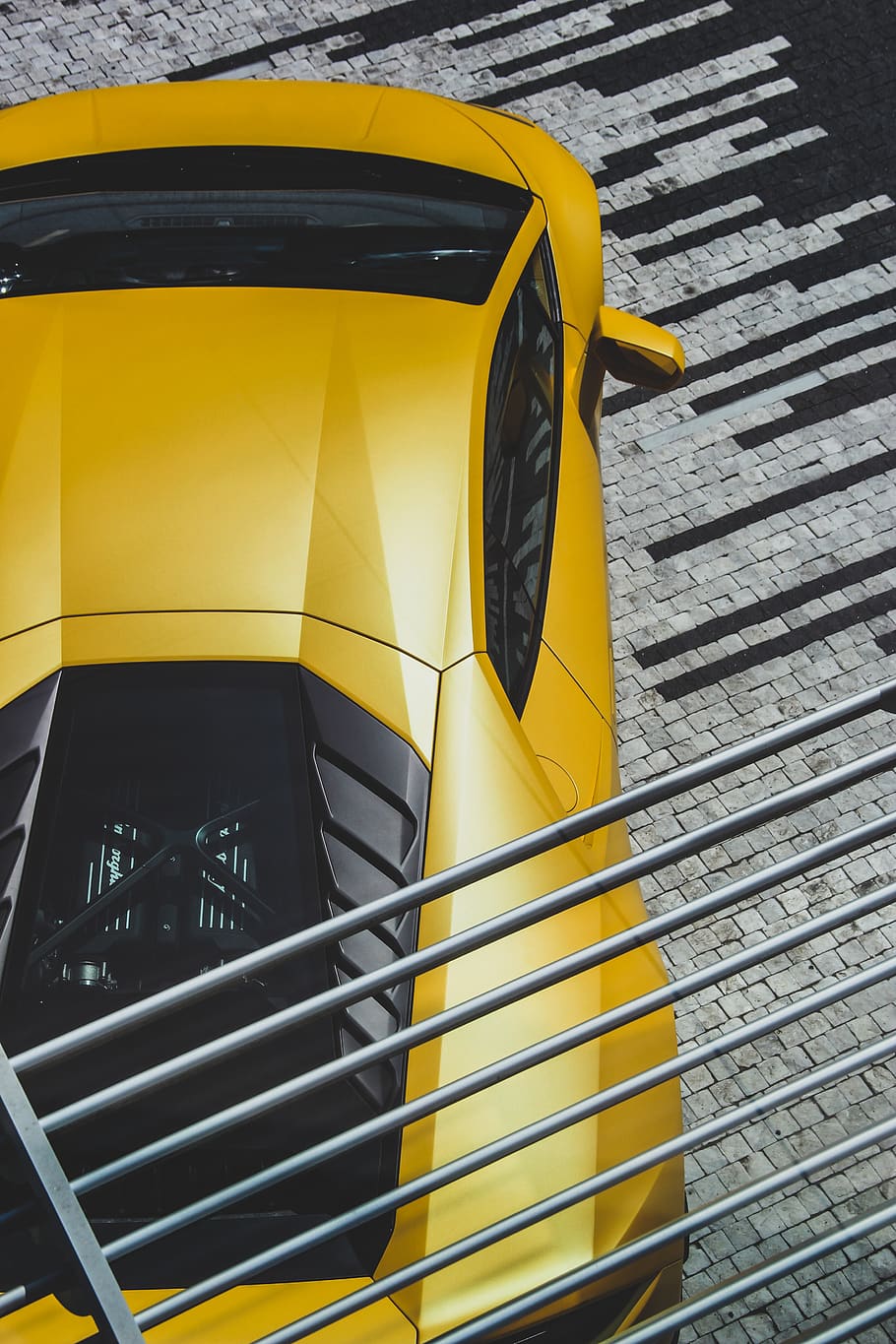 yellow coupe on road, no people, metal, day, mode of transportation HD wallpaper