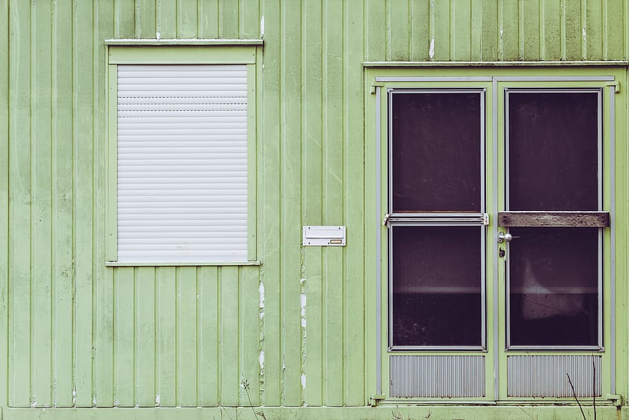 window white white window blinds, building exterior, closed, architecture HD wallpaper