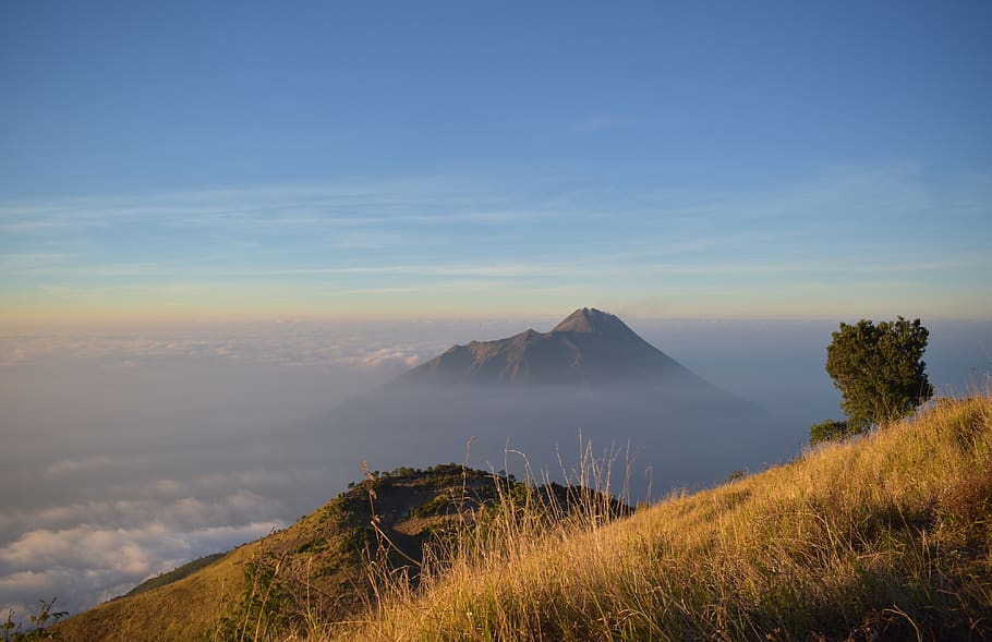 merapi, mountain, indonesia, java, volcano, landscape, outdoor HD wallpaper