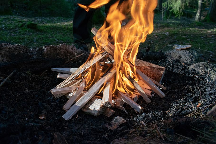Photo of Burning Woods on Firepit, ash, bonfire, campfire, charcoal HD wallpaper