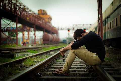 Sad Railway Track Poses for Boys | Sad Boy Sitting Alone Pose in Urdu Hindi  - YouTube