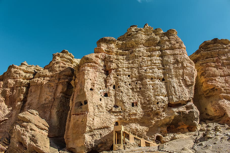 nepal, lo manthang, rock, sky, rock - object, solid, rock formation HD wallpaper