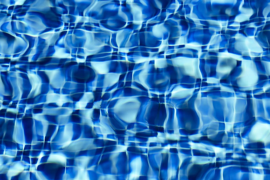 blue water, backgrounds, full frame, pattern, no people, pool, HD wallpaper