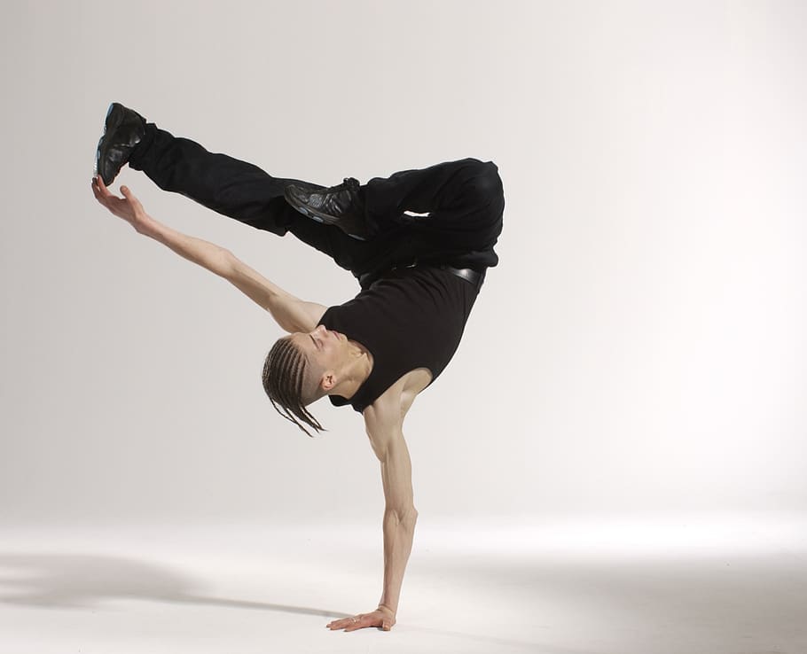 Man Break Dancing, acrobat, action, active, adult, agility, balance