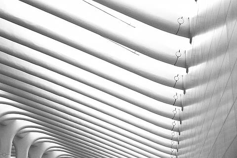 building, curves, texture, architecture, black and white, pattern HD wallpaper