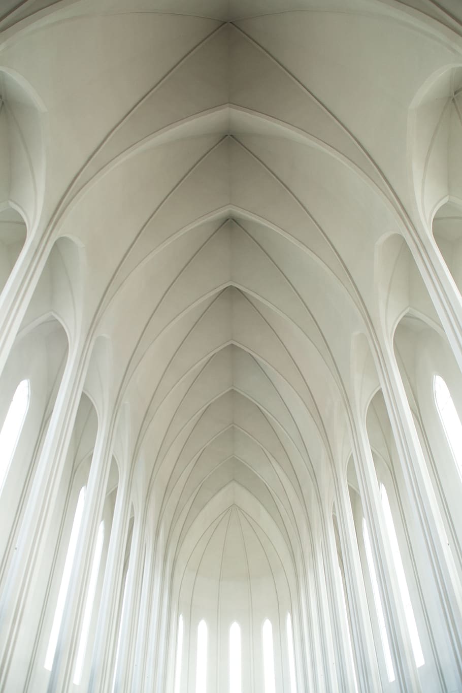 white, church, arches, ceiling, architecture, indoors, built structure HD wallpaper