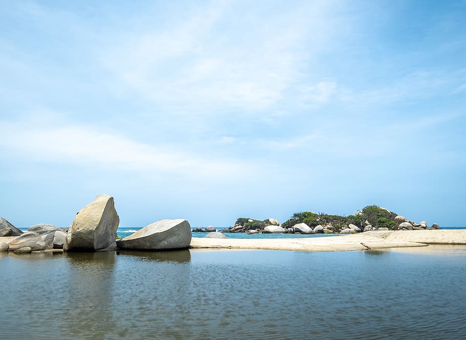 white islet, water, sky, sea, beauty in nature, scenics - nature HD wallpaper