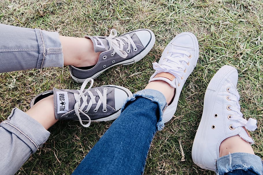 Two People Wearing Converse Allstar Low-top Sneakers, casual
