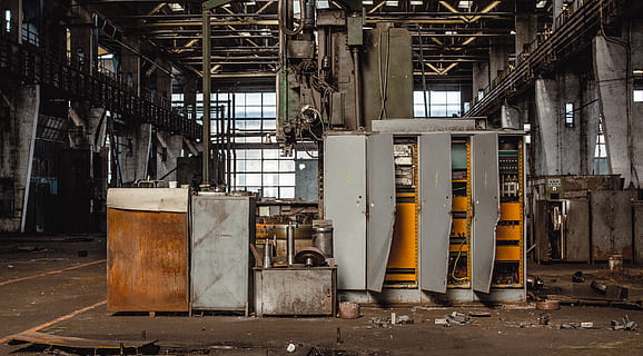 gray industrial machine, building, factory, bird, animal, alloy wheel HD wallpaper