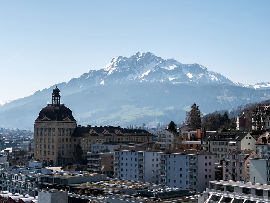 HD   Lucerne Switzerland House Sky Mountain Snow Pilatus   Lucerne Switzerland House Sky 