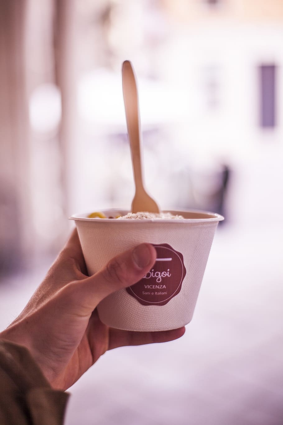 Selective Focus Photography of Person Holding Vacenza Labeled Cup HD wallpaper